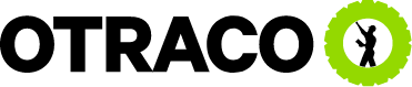 Green circular ring logo on a black background.