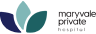 Maryvale Private Hospital logo with teal and dark blue leaf shapes and the hospital name