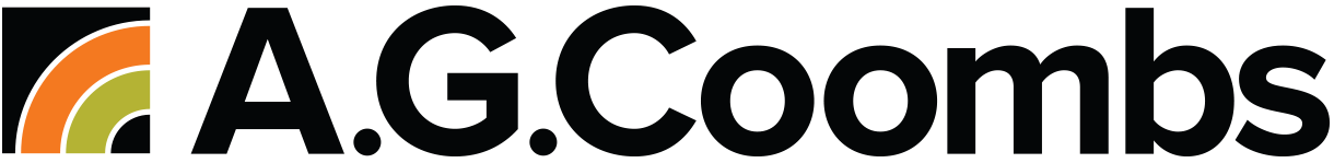 A.G. Coombs logo with an orange and green circular emblem to the left of bold black text A.G. Coombs.
