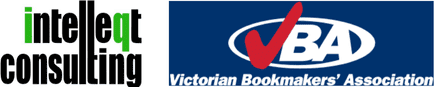Logos for Intellect Consulting and the Victorian Bookmakers' Association displayed side by side.