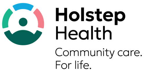 Circular gauge icon with three colored segments (blue, pink, teal) around a central hub, indicating status or progress
