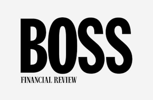 Brand logo showing the word 'BOSS' in bold letters with 'FINANCIAL REVIEW' in smaller type beneath it
