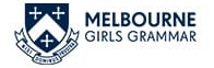 Melbourne Girls Grammar logo: shield crest with a cross and book next to the school name.